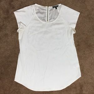 Express Flowy White Blouse Back Zip